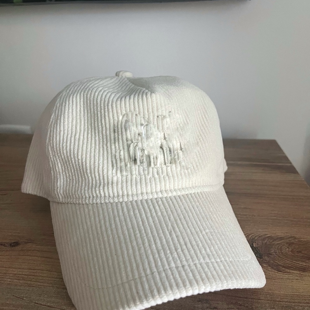 Cream Corduroy Cap, miu miu